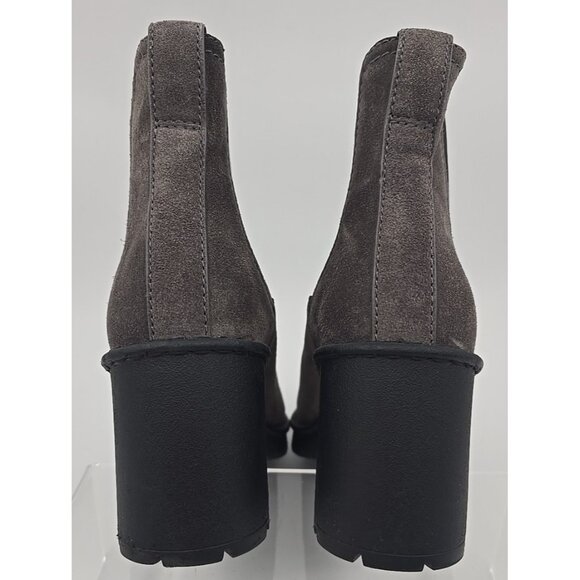 Vince Suede Leather Water Repellent Gray Chunky Heel Bootie Boots Women's 7M - Picture 3 of 10